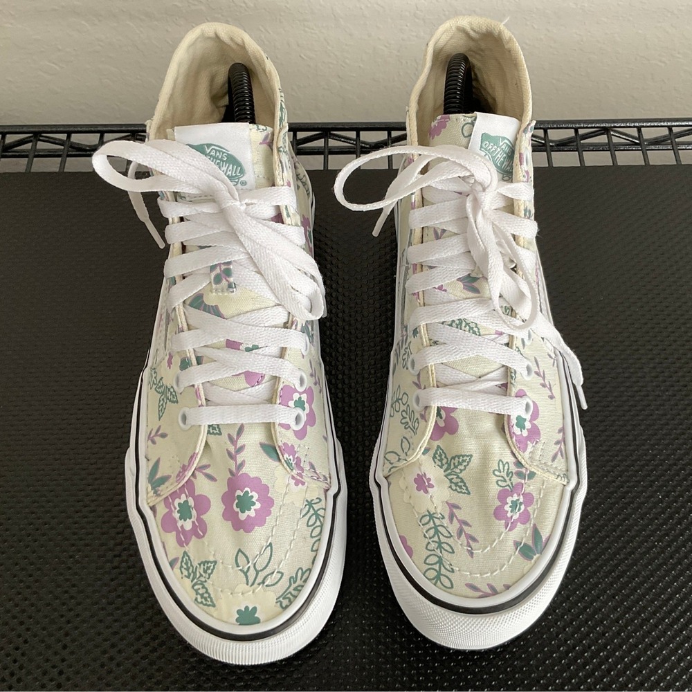 Vans Sk8-Hi Platform Floral Light Green Sneakers Womens 9 Mens 7.5 721356 - Picture 10 of 14